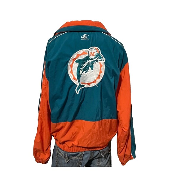 Miami Dolphins Vintage 80s Logo Athletic Hooded Lightweight Jacket Medium - Picture 10 of 12